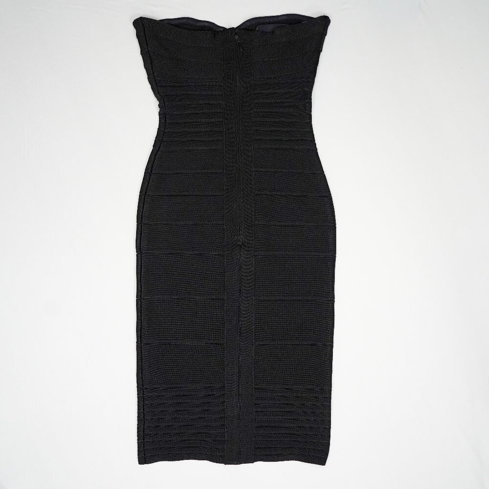 Herve Leger Black Strapless Cocktail Dress - Size XS